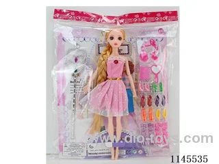 11.5’ 30cm 9 joints 3D real eye Barbie + shoe ladder + accessories + magic wand