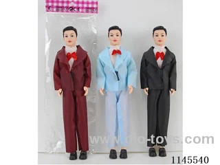 11.5’ 30cm 3 jointed solid body colour print eyelet suit suit man doll three mixes