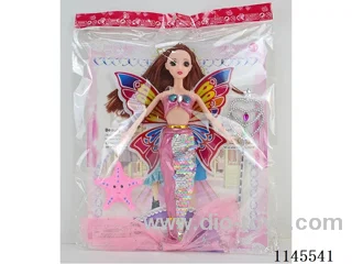 11.5’ 30cm 9 jointed solid colour eye mermaid Barbie+starfish+magic wand