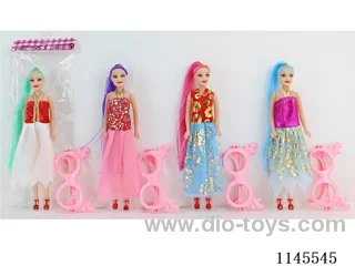 11.5’ 30cm 5 joints empty body colourful printing eye Barbie+glasses variety mixing