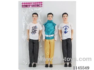 11.5’ 30cm 3 Jointed Solid Colour Printed Eyes Men's Barbie 3 Assorted