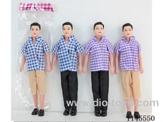 11.5″30cm 3 Joints Empty Body Colour Printed Eyes Plaid Shirt Men's Barbie Four Mixes