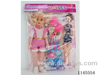 14‘ 32cm Empty Body Doll + 11’ 28cm Empty Body Barbie + Cooking Props + Tennis Racket