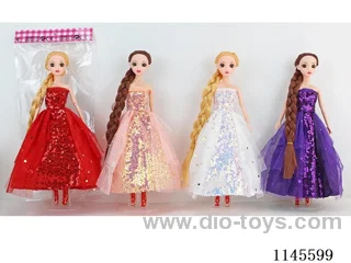 11.5’ 30cm 9 jointed solid 3D Barbie doll with real eyes mixed bag