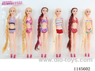 11.5’ 30cm 9 jointed solid body colourful eye barbie dolls assorted