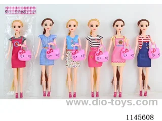 11.5’ 30cm 13 joints solid 3D real eye Barbie + kt cat bag mix & match