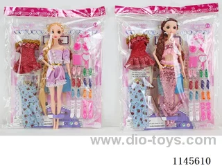 11.5’ 30cm 9 joints solid 3D real eyes Barbie/Mermaid doll + clothes + shoe cabinet two mixed packs