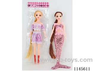 11.5’ 30cm 13 jointed solid 3D real eye Barbie/Mermaid doll two mixes