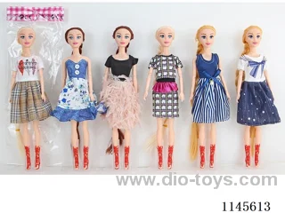 11.5’ 30cm 9 jointed solid body colourful eye Barbie mixed bag