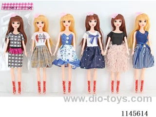 11.5’ 30cm 13 jointed solid 3D real eye Barbie + hair accessories assortment