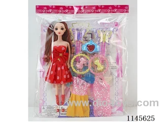 11.5’ 30cm 5 joints solid 3D real eye Barbie + clothes + accessories