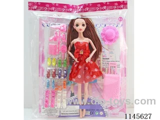 11.5’ 30cm 9 joints 3D Real Eyes Barbie + Shoebox + Luggage + Hat