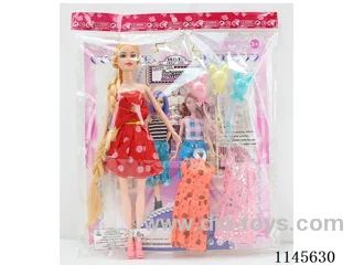 11.5’ 30cm 11 joints solid colourful eye barbie + dress + balloon