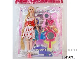 11.5’ 30cm 11 joints solid colour eye Barbie + grooming props