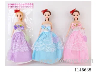 11.5’ 30cm 11 joints solid 3D real eye Barbie + bag + hair accessories mix & match