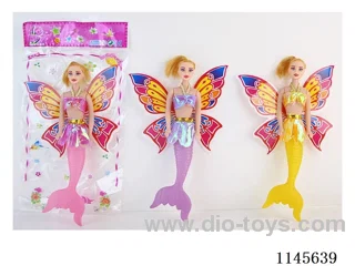 11’ 28cm 3 joints empty body colourful printing eyes mermaid doll + butterfly wings various mixes