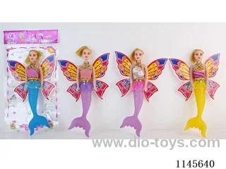 11’ 28cm 3 joints empty body with colourful eyes mermaid doll + butterfly wings mix & match