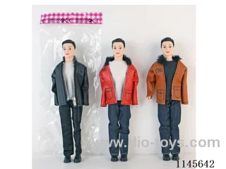 11.5’ 30cm 3 jointed solid body colour print eye leather jacket man dolls mix & match