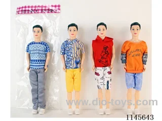 11.5’ 30cm 3 jointed solid body colour print eye men's dolls mix & match