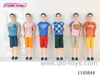 11.5’ 30cm 3 jointed solid body colour print eye men's dolls mixed bag