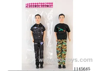 11.5’ 30cm 3 jointed solid body colour print eyelet men's doll two mixes