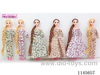 11.5’ 30cm 9 jointed solid 3D Barbie with real eyes mixed bag