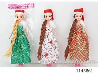 11.5’ 30cm 9 jointed solid 3D 3D real eyes Christmas theme Barbie shawl assorted