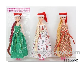 11.5’ x 30cm x 9 jointed solid colourful eyelet Christmas theme Barbie assorted mix