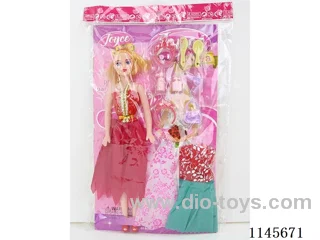 11 inch 26cm 5 joints empty body colour printing eyes Barbie + clothes + accessories