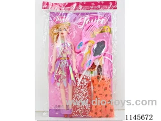 11’ 26cm 5 jointed empty body with colour print eyes Barbie + dress + comb mirror