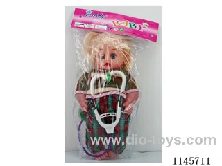 14 inch 28cm empty body two-piece doll with stethoscope