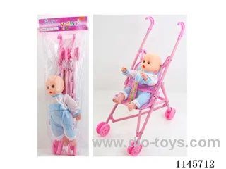 12 inch male doll with trolley