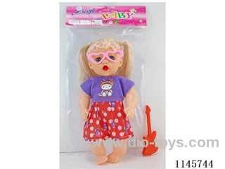 14’ 28cm Empty Body Doll + Glasses + Guitar