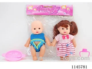 8’ 18cm 5 jointed hollow body doll + bottle + cutlery two sets