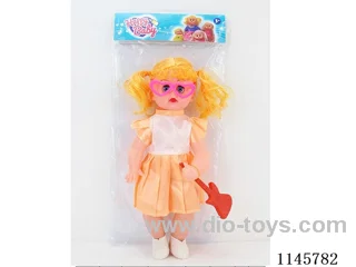 14’ 34cm 5 jointed hollow body doll + guitar + glasses