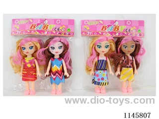6’ 16cm 5 jointed solid body curly hair dolls two mixed packs