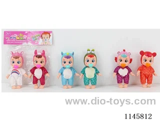 5.5’ 16cm 5 jointed Vinyl Body Doll + Pacifier 2pcs Mixed Pack