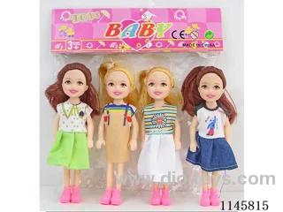 5.5’ 14cm 5 jointed solid body dolls 4pcs