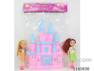 5.5’ 14cm 5 jointed Solid Doll + Castle