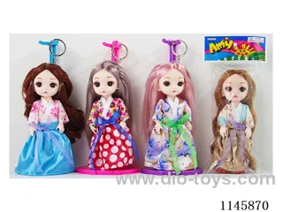 6’ Solid 13 jointed doll with keychain, multicolour mix