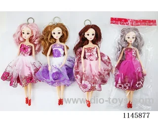 11.5’ Solid 9 Articulated Barbie 4-Pack with Keyring