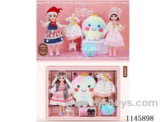 12’ 30cm 21 jointed solid Barbie + octopus bag + camera + 2 pairs of shoes + cat cat mixed various