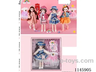12 inch 30cm 21 jointed solid doll + rainbow hairpin + lollipop hairpin + clothes various mixes