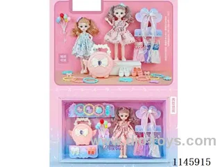 12’ 30cm 21 jointed solid doll + bag + clothes + balloons + accessories + shoes two mixes