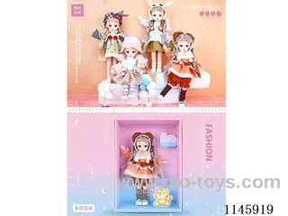 12’ 30cm 21 jointed solid doll + hat mix & match