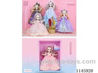 12’ 30cm 21 jointed solid doll + hair accessories assortment
