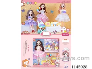 11.5″30cm 11 jointed Barbie + shopping cart + balloons + ice cream + suitcase various mixes