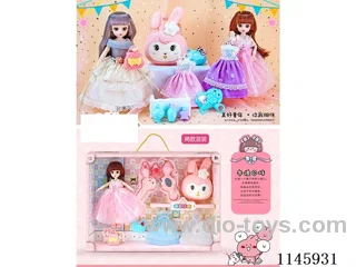 9 inch 24 cm 13 jointed doll + bag + make-up props + clothes + bag + camera two mixed packs
