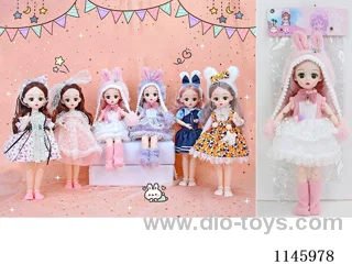 12’ 30cm 21 jointed solid doll with hair accessories assortment
