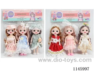 6 inch 16cm 13 jointed solid doll 3PCS two mixes